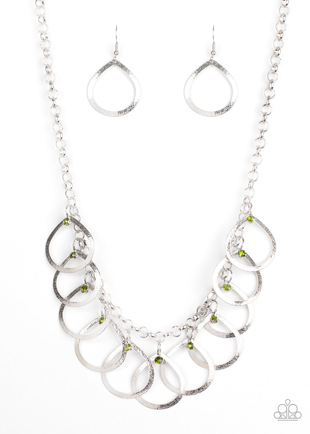 Paparazzi accessories-Drop By Drop Green Necklace Set