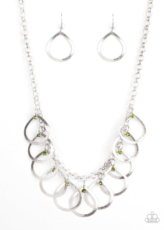 Paparazzi accessories-Drop By Drop Green Necklace Set