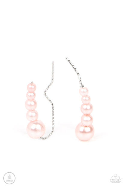 Paparazzi Accessories-Dropping into Divine Pink Dainty Pearl Earrings