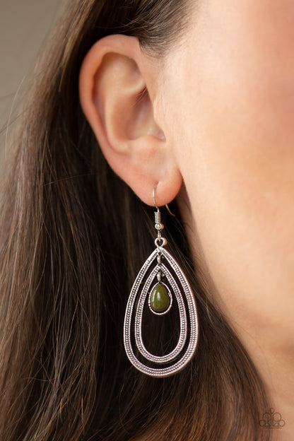 Paparazzi Accessories-Drops of Color Green Earrings