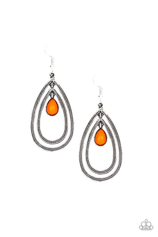 Paparazzi Accessories-Drops of Color Orange Earrings