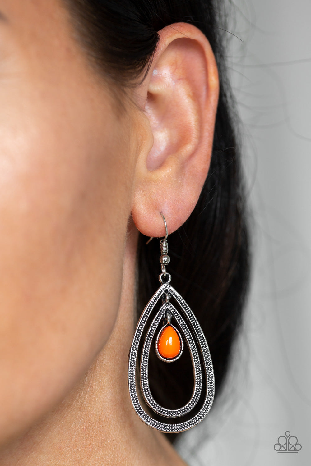 Paparazzi Accessories-Drops of Color Orange Earrings