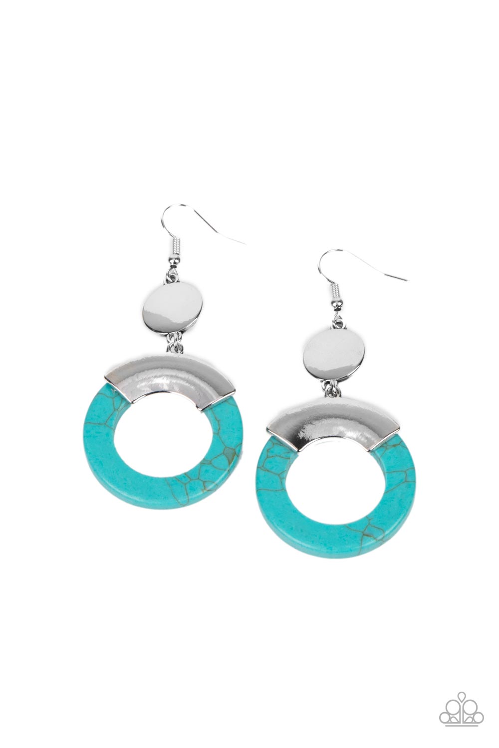 Paparazzi Accessories-ENTRADA at Your Own Risk Blue Turquoise Stone Earrings