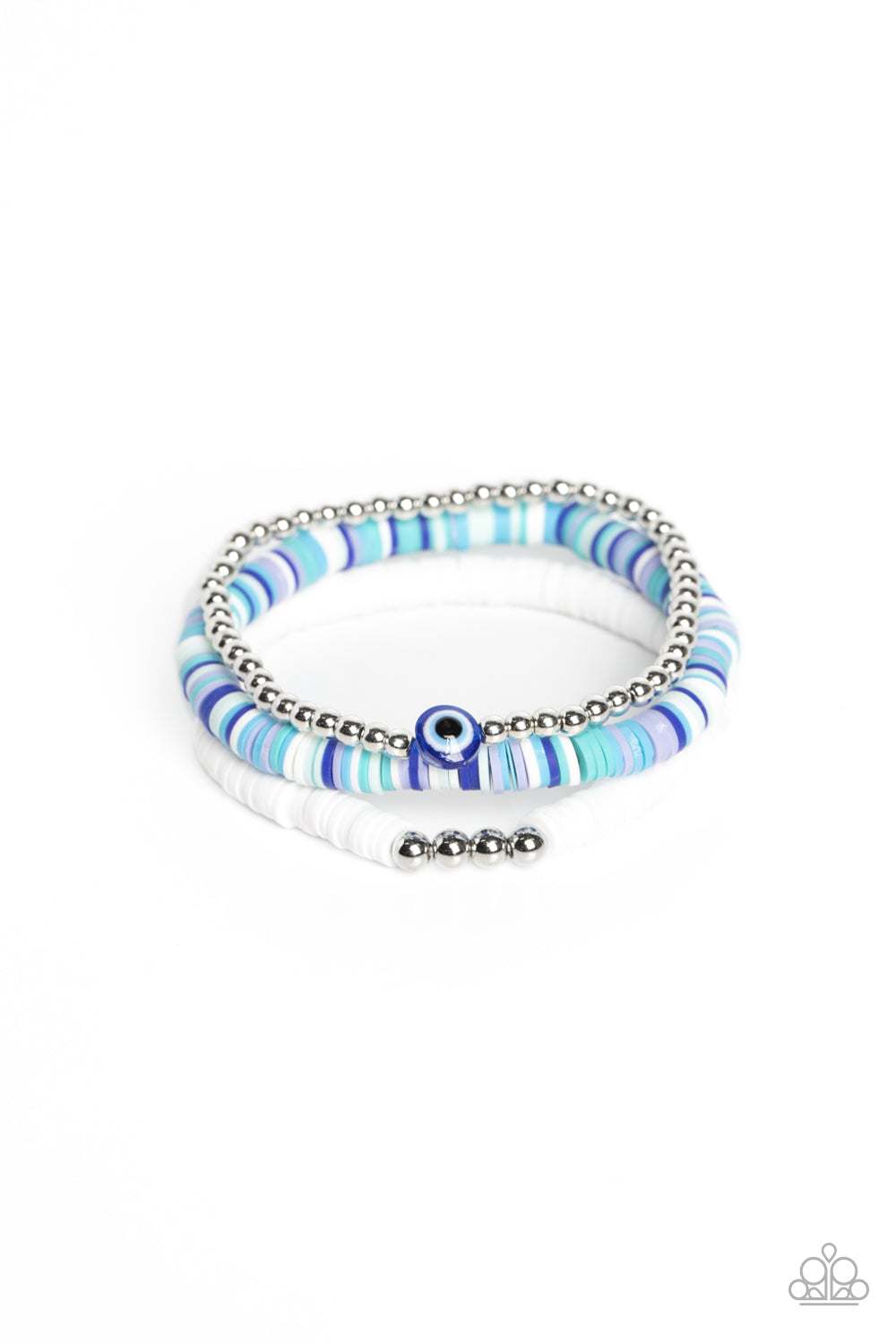 Paparazzi Accessories-EYE Have A Dream Blue Rubber Disc Bracelet