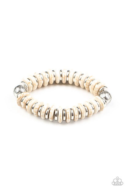 Paparazzi Accessories-Eco Experience White Stone Bracelet