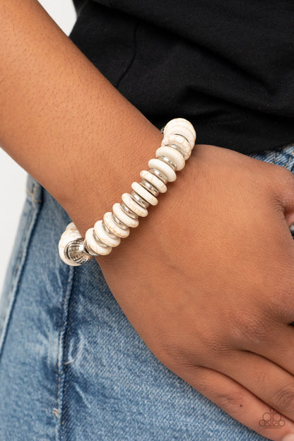 Paparazzi Accessories-Eco Experience White Stone Bracelet