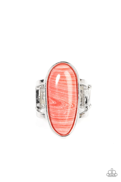 Paparazzi Accessories-Eco Expression Pink Sandstone Oblong Ring