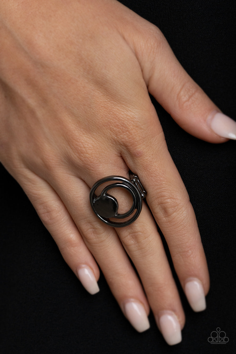 Paparazzi Accessories-Edgy Eclipse Black Ring