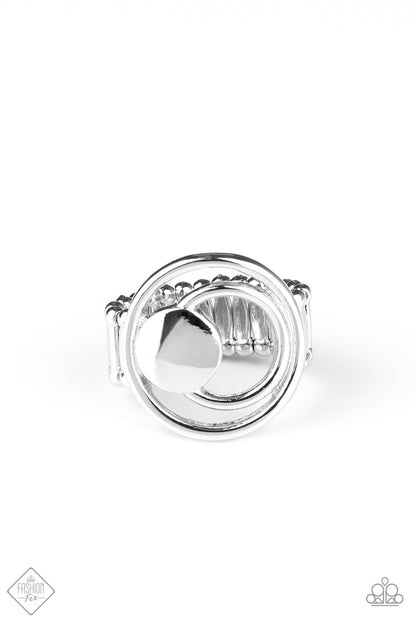 Paparazzi Accessories-Edgy Eclipse Silver Ring