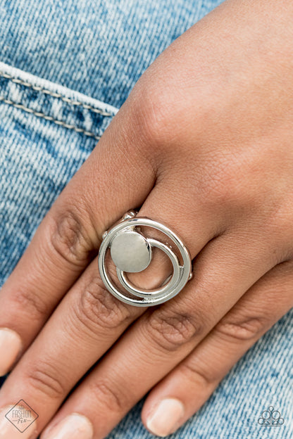 Paparazzi Accessories-Edgy Eclipse Silver Ring