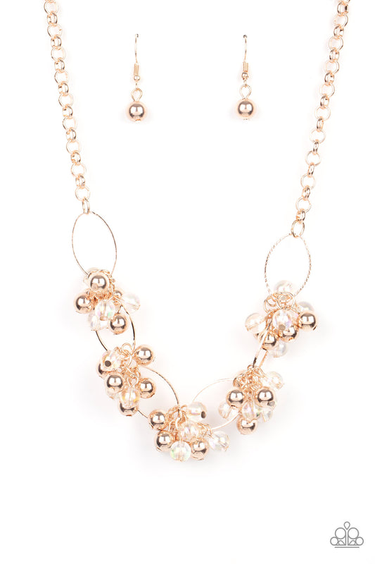 Paparazzi Accessories-Effervescent Ensemble Bubbly Rose Gold Bead Necklace Set