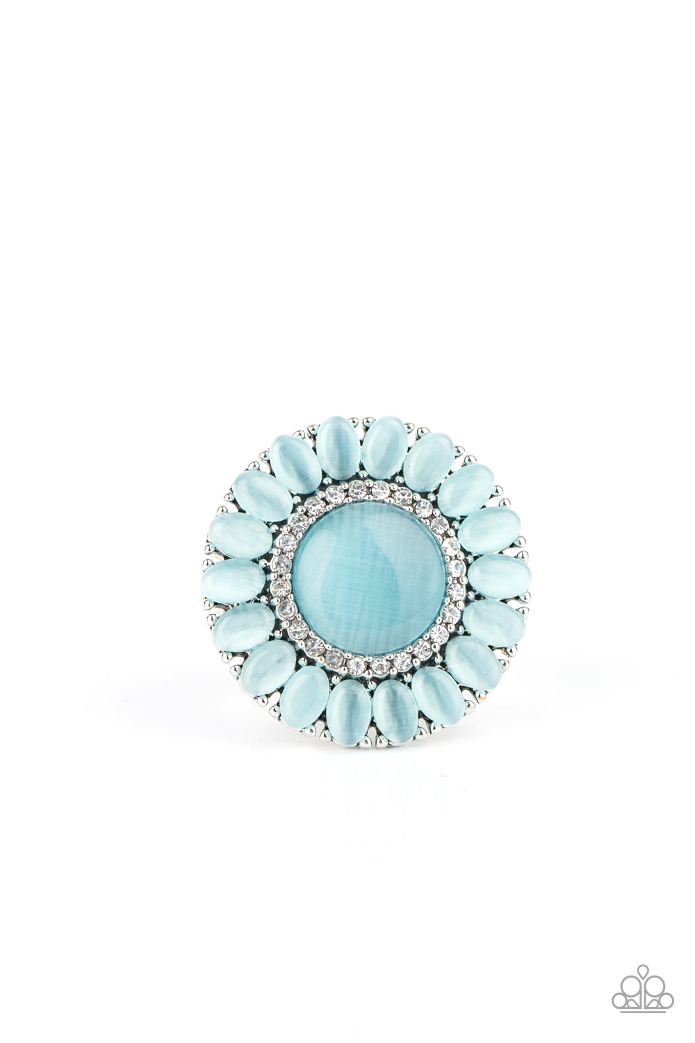 Paparazzi Accessories-Elegantly Eden Blue Cat's Eye Petal Ring