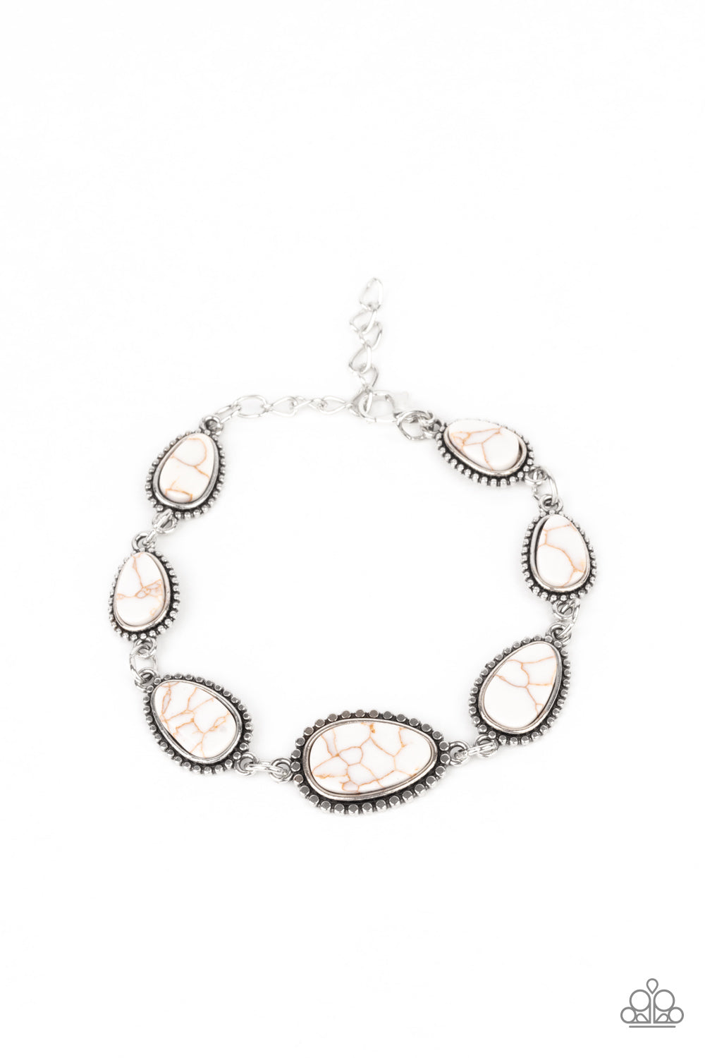 Paparazzi Accessories-Elemental Exploration White Stone Teardrop Bracelet