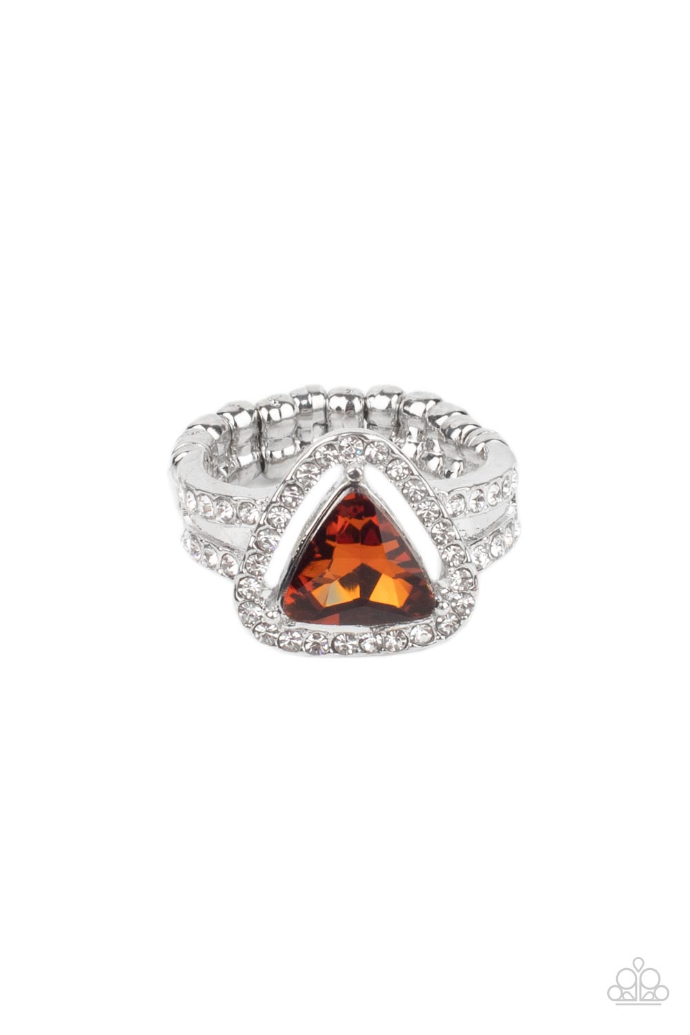 Paparazzi Accessories-Elevated Engagement Brown topaz Triangular Ring