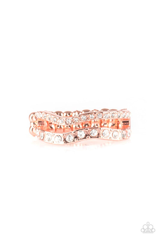 Paparazzi Accessories-Elite Squad Glittery Copper Ring