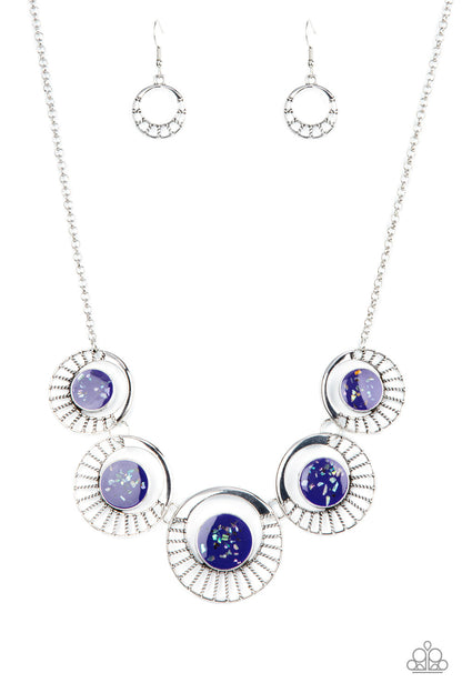 Paparazzi Accessories-Elliptical Effervescence Purple Shell Necklace Set