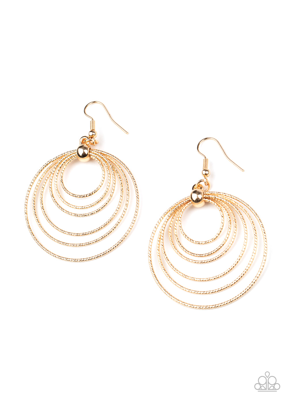 Paparazzi Accessories-Elliptical Elegance Gold Earrings