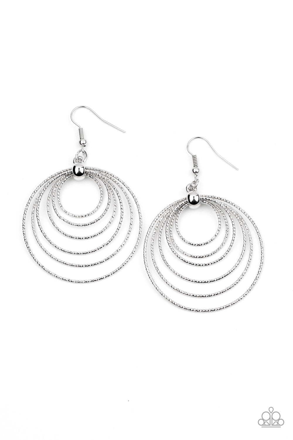 Paparazzi Accessories-Elliptical Elegance Silver Earrings