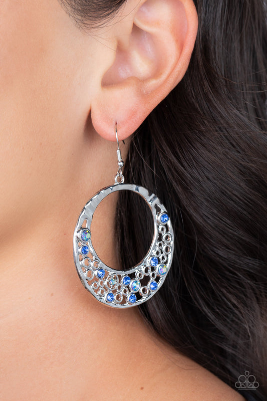 Paparazzi Accessories-Enchanted Effervescence Blue Iridescent Earrings