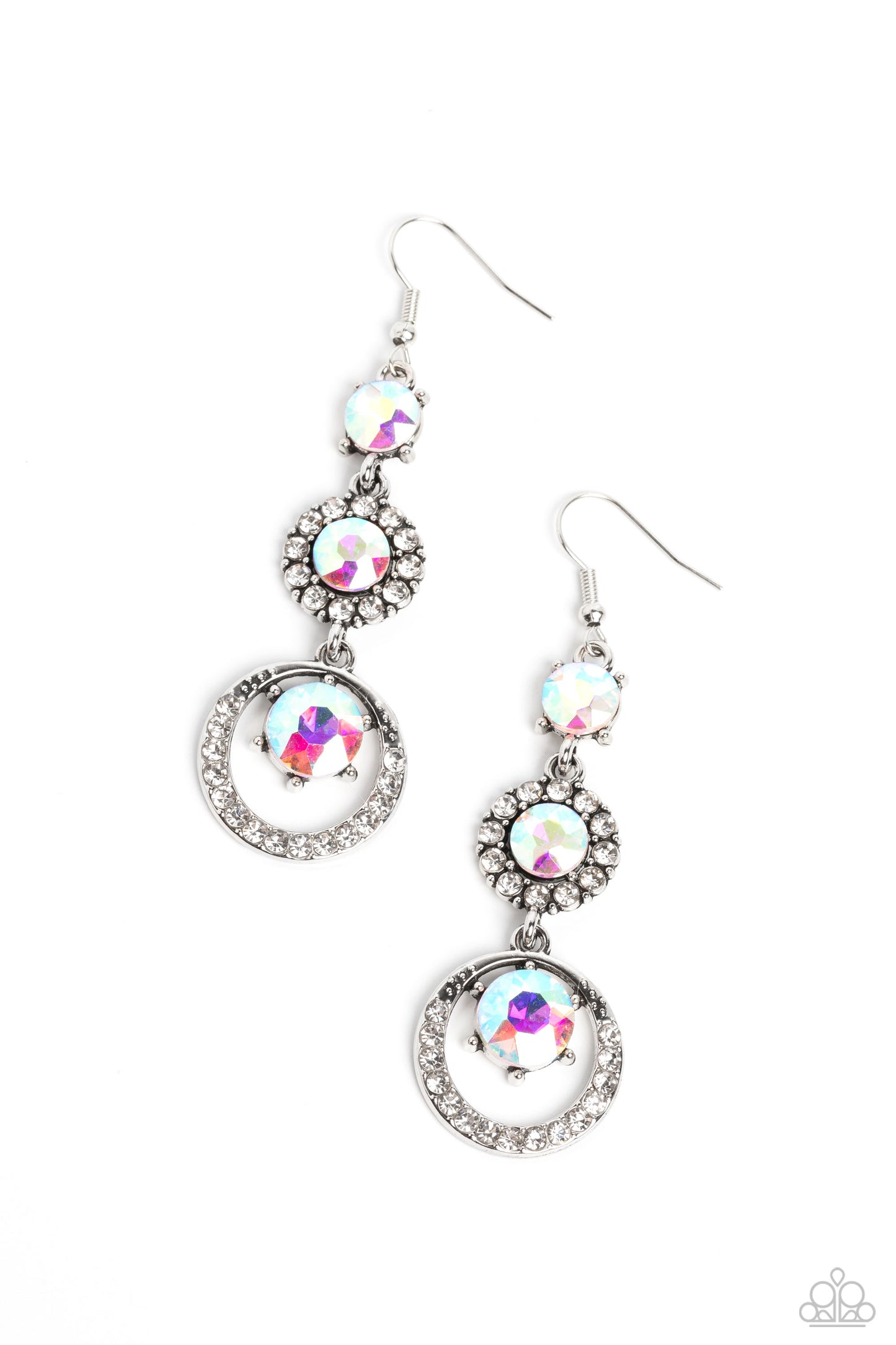 Paparazzi Accessories-Enchanting Effulgence Multi Iridescent Halo Earrings
