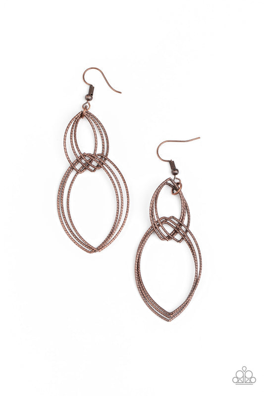 Paparazzi Accessories-Endless Echo Copper Earrings