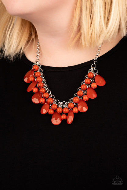 Paparazzi Accessories-Endless Effervescence Orange Necklace Set