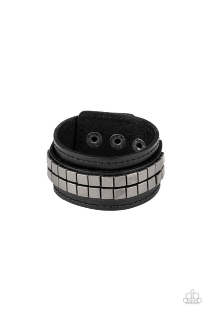 Paparazzi Accessories-Engine Room Black Men's Bracelet