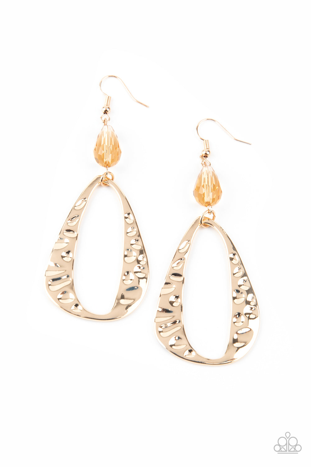 Paparazzi Accessories-Enhanced Elegance Gold Teardrop Earrings