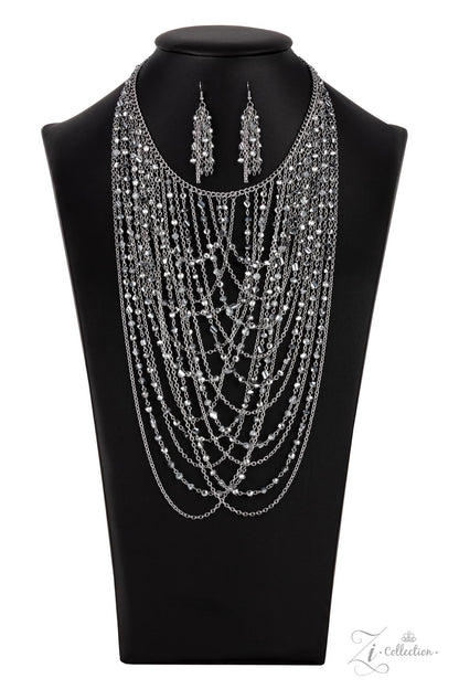 Paparazzi Accessories-ENTICING ZI SERIES Hematite/Silver