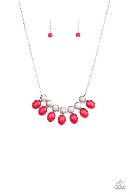Paparazzi Accessories-Environmental Impact Red Necklace Set