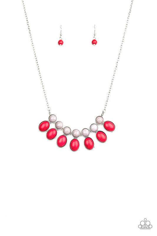 Paparazzi Accessories-Environmental Impact Red Necklace Set