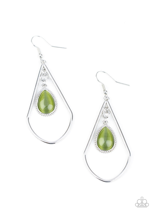 Paparazzi Accessories-Ethereal Elegance Green Earrings