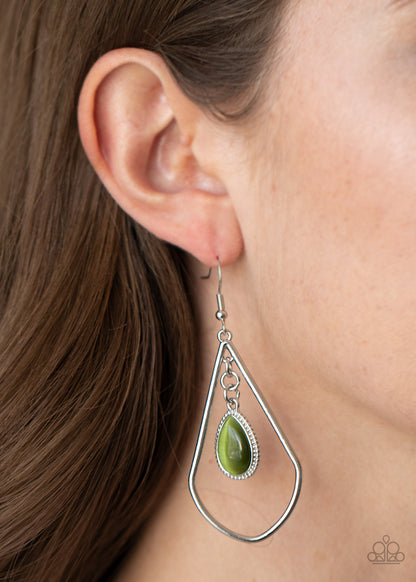 Paparazzi Accessories-Ethereal Elegance Green Earrings