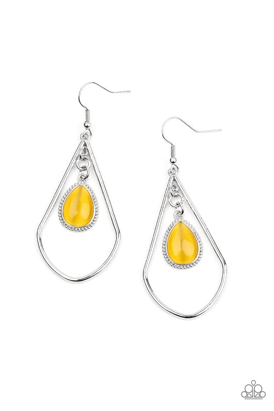 Paparazzi Accessories-Ethereal Elegance Yellow Earrings