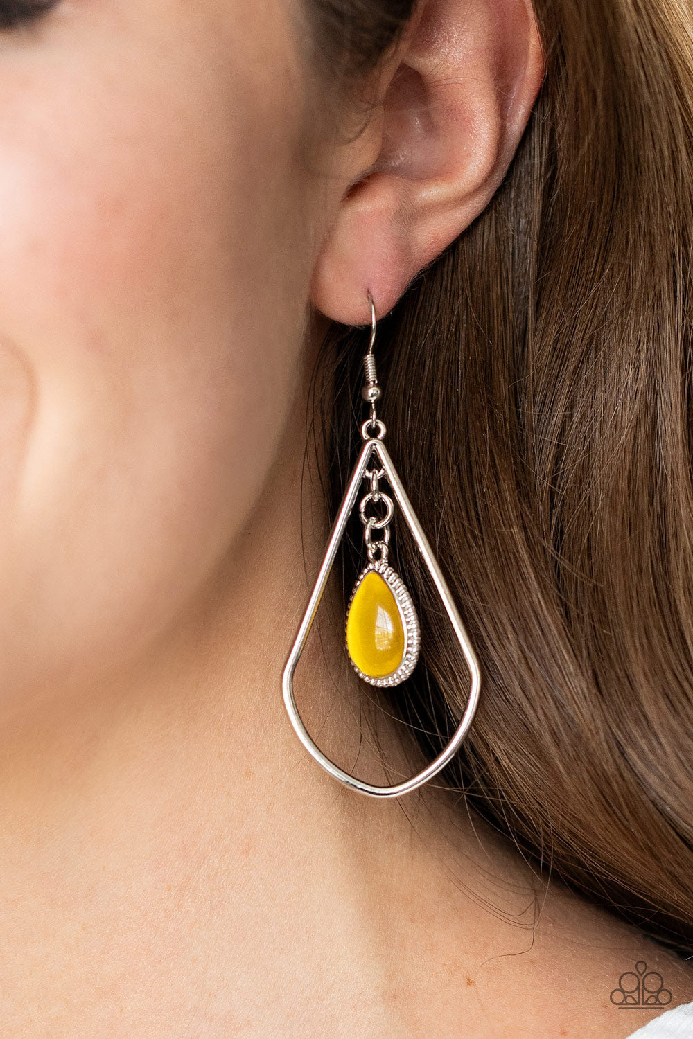 Paparazzi Accessories-Ethereal Elegance Yellow Earrings