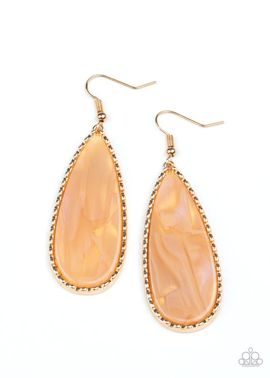 Paparazzi Accessories-Ethereal Eloquence Gold Earrings