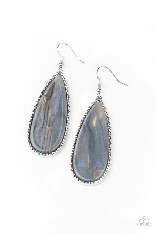 Paparazzi Accessories-Ethereal Eloquence Silver Earrings