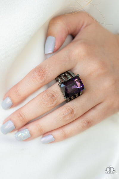 Paparazzi Accessories-Expect Heavy REIGN Purple Emerald Ring
