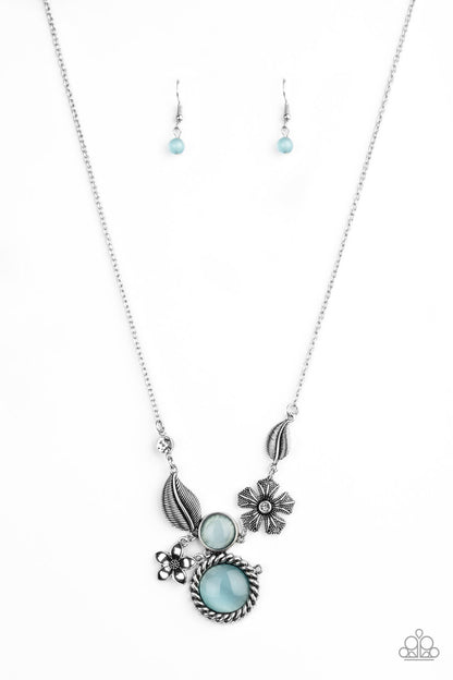 Paparazzi Accessories-Exquisitely Eden Blue Floral Necklace Set