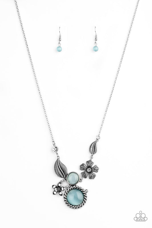 Paparazzi Accessories-Exquisitely Eden Blue Floral Necklace Set