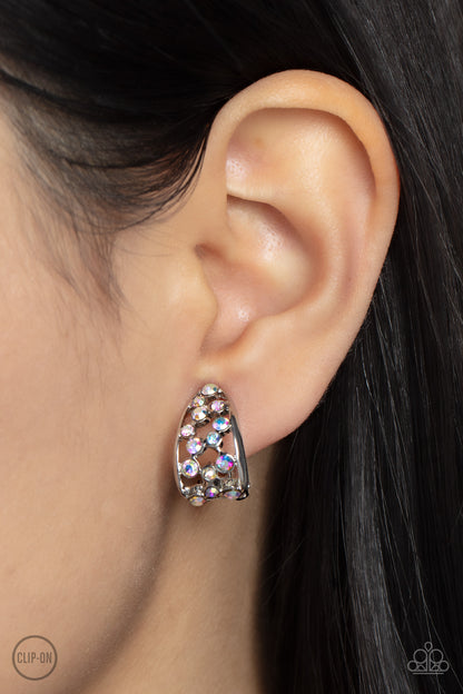 Paparazzi Accessories-Extra Effervescent Multi Iridescent Clip-On Earrings
