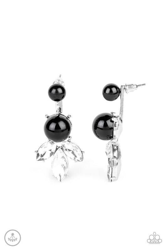 Paparazzi Accessories-Extra Elite Black Infused Earrings