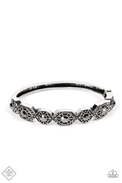 Paparazzi Accessories-Eye-Opening Opulence Silver FF Hematite Bracelet