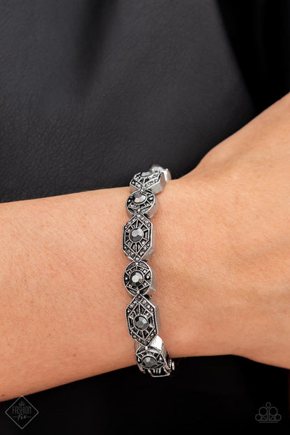 Paparazzi Accessories-Eye-Opening Opulence Silver FF Hematite Bracelet