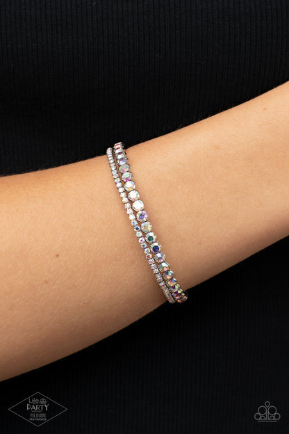 Paparazzi Accessories-Fairytale Sparkle Dainty Iridescent Rhinestone Bracelet