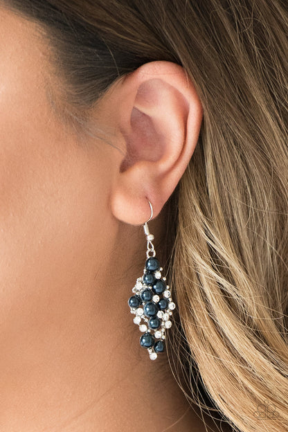 Paparazzi Accessories-Famous Fashion Blue Pearl Earrings