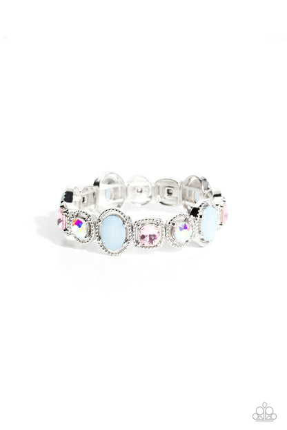 Paparazzi Accessories-Fashion Fairy Tale Multi Iridescent Oval Bracelet