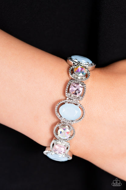 Paparazzi Accessories-Fashion Fairy Tale Multi Iridescent Oval Bracelet