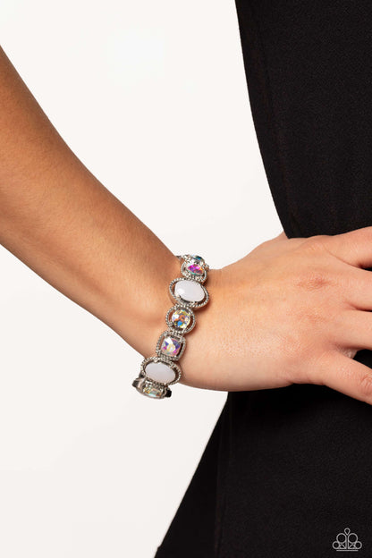 Paparazzi Accessories-Fashion Fairy Tale White Milky Oval Bead Bracelet