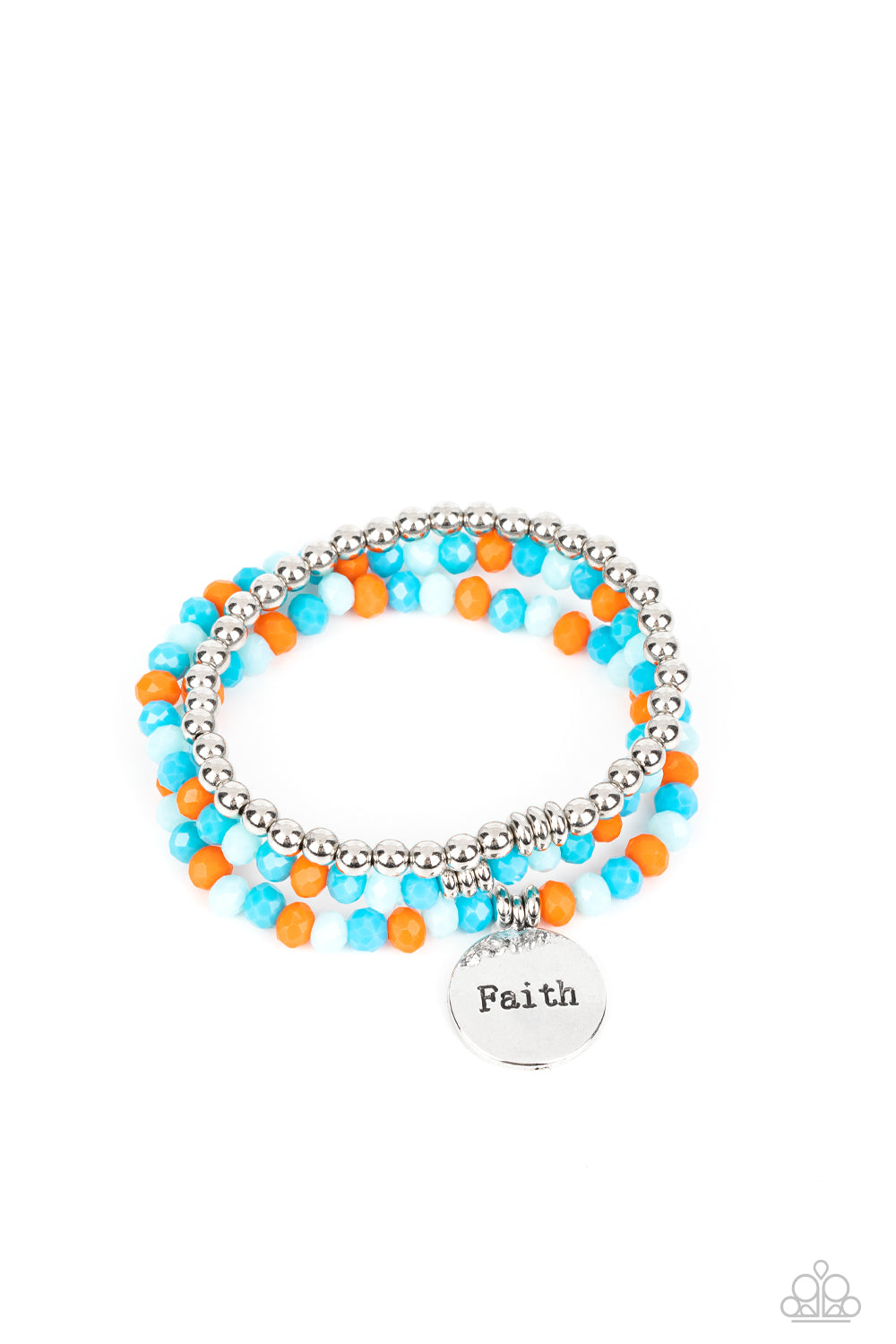 Paparazzi Accessories-Fashionable Faith Multi Beads W/Faith Disc Bracelet